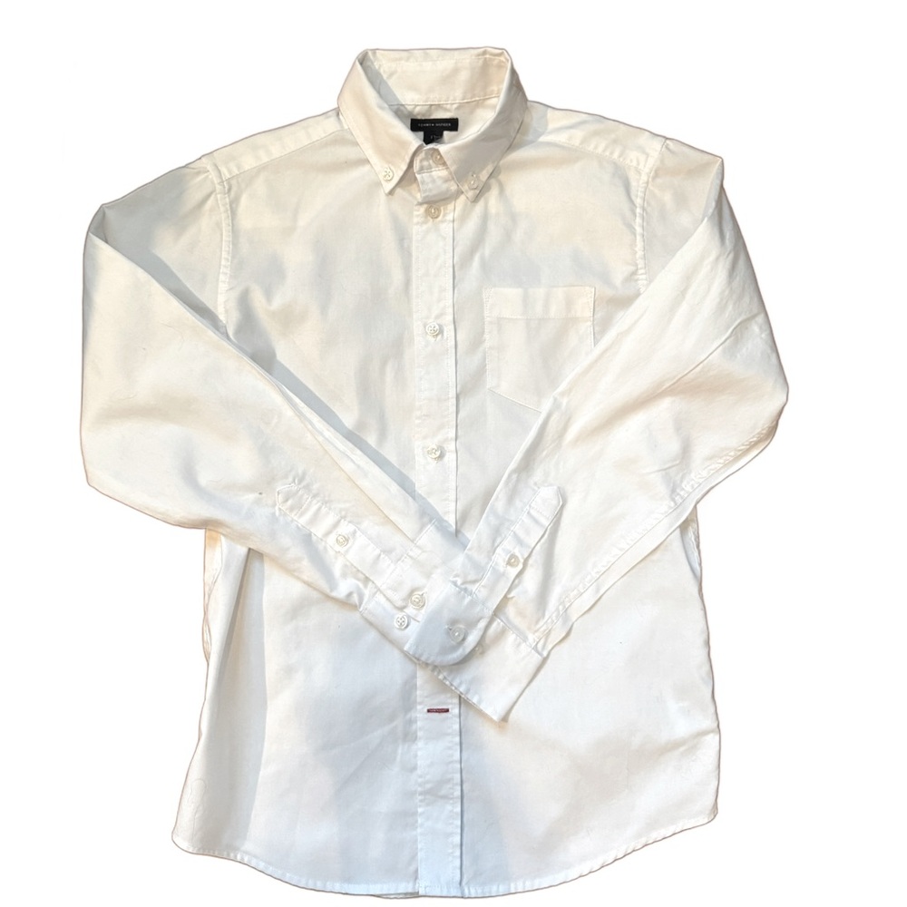 Tommy Hilfiger Big Boys White long sleeve button down shirt size 12